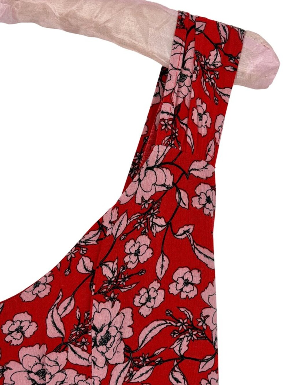 Band Of Gypsies Red Floral Sleeveless Tiered Dress M | Coquette Grunge Fairy Y2K - Picture 4 of 16